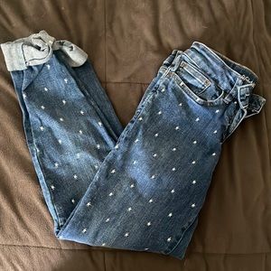 Star embroided Blue Relaxed Skinny jeans Size 2us
